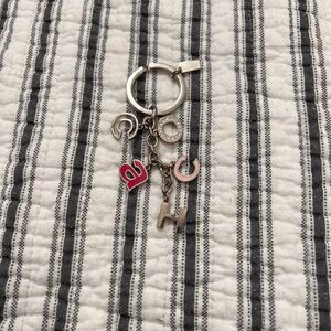 Coach Pink and Silver Charm Key Holder